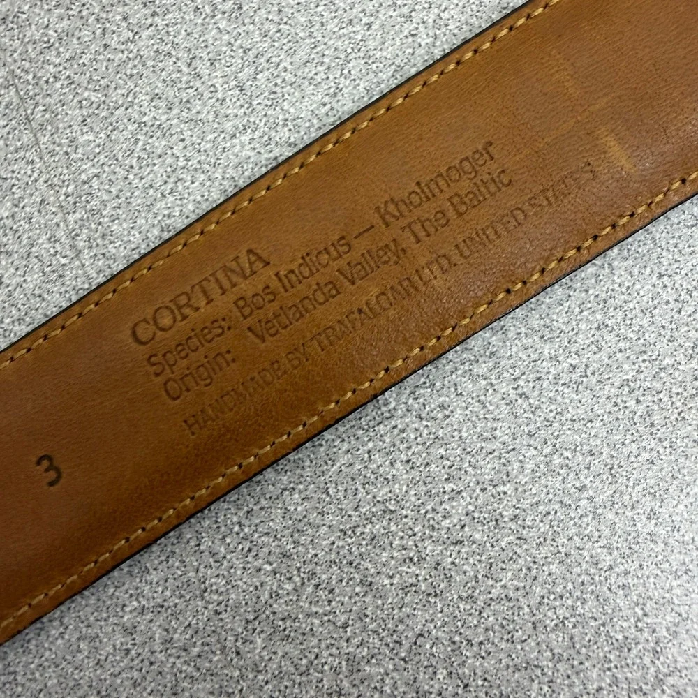 Trafalgar Belt Mens 36 Bordeaux Leather Solid Brass Buckle Dress Cortina Casual
